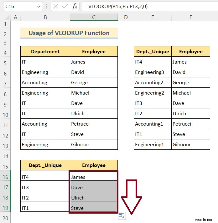 Excel で VLOOKUP して複数の値を返す方法 (8 つの方法)
