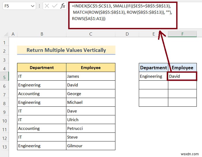 Excel で VLOOKUP して複数の値を返す方法 (8 つの方法)