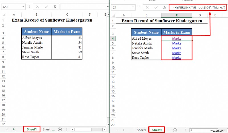 Excel で別のシートにハイパーリンクを追加する方法 (2 つの簡単な方法)