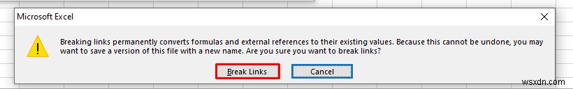 Excel で外部リンクを削除する方法
