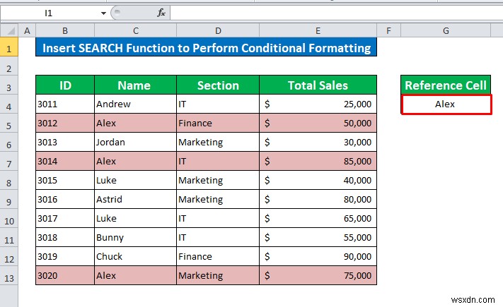 Excel の別のセルに基づく条件付き書式設定 (6 つの方法)