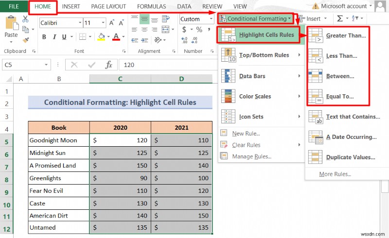 Excel で数式を使用してテキストの色を変更する方法 (2 つの方法)