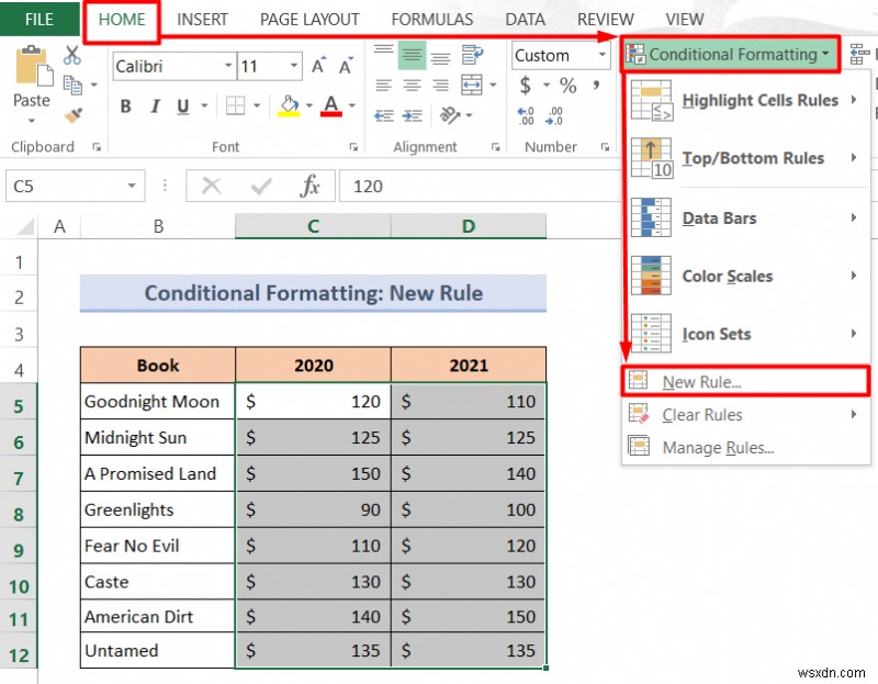 Excel で数式を使用してテキストの色を変更する方法 (2 つの方法)