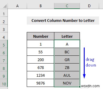 Excel で列番号を文字に変換する方法 (3 つの方法)