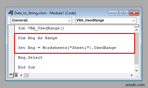 Excel で VBA の UsedRange プロパティを使用する方法 (4 つの方法)