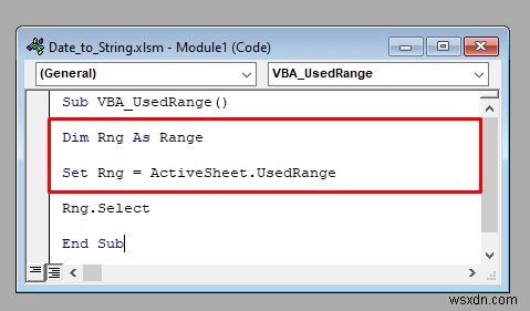 Excel で VBA の UsedRange プロパティを使用する方法 (4 つの方法)