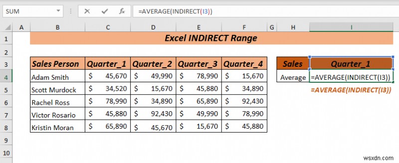 Excel の間接範囲の使用方法 (最も簡単な 8 つの方法)