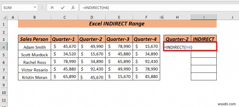 Excel の間接範囲の使用方法 (最も簡単な 8 つの方法)