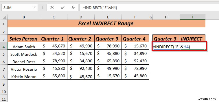 Excel の間接範囲の使用方法 (最も簡単な 8 つの方法)