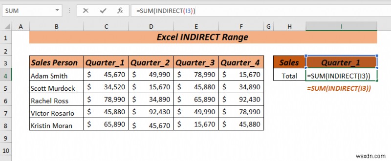 Excel の間接範囲の使用方法 (最も簡単な 8 つの方法)