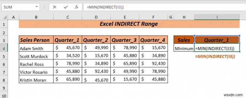 Excel の間接範囲の使用方法 (最も簡単な 8 つの方法)