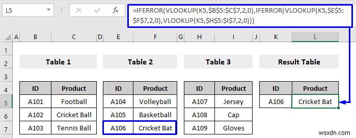 Excel でネストされた VLOOKUP を使用する方法 (3 つの基準)