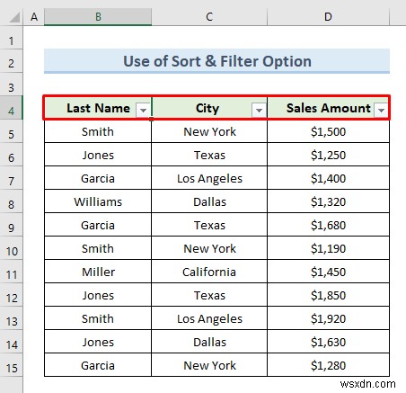 Excel フィルターのショートカット (3 つの簡単な使い方と例)