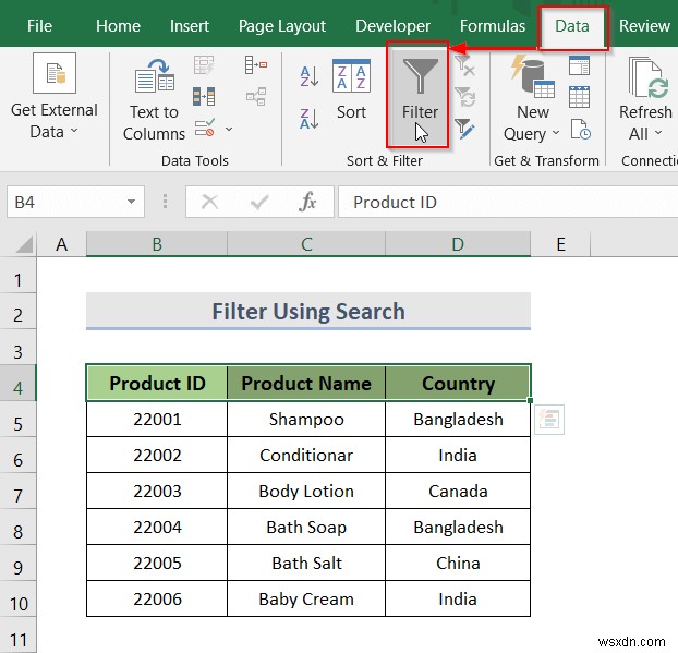 Excel でフィルター付きのドロップダウン リストを作成する方法 (7 つの方法)