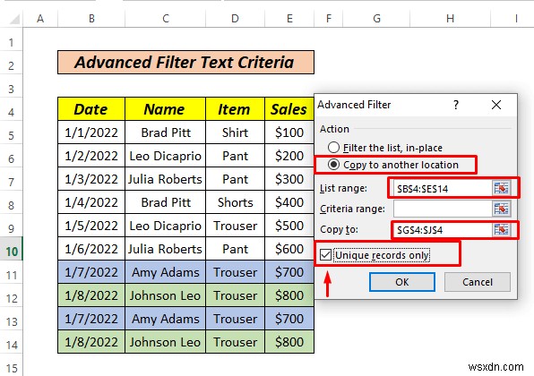 Excel で基準範囲にテキストが含まれる場合に高度なフィルタを使用する方法