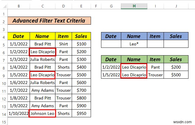 Excel で基準範囲にテキストが含まれる場合に高度なフィルタを使用する方法
