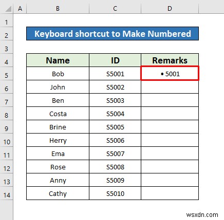 Excel で番号付きリストを作成する方法 (8 つの方法)