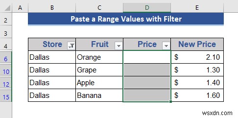 Excel でフィルタが適用されているときにコピーして貼り付ける方法