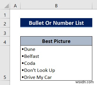 Excel でセル内にリストを作成する方法 (3 つの簡単な方法)