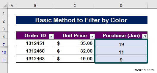 Excel で色でフィルター処理する方法 (2 つの例)