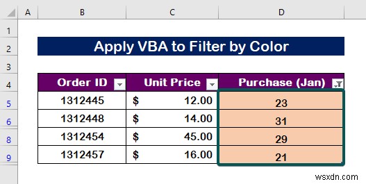 Excel で色でフィルター処理する方法 (2 つの例)