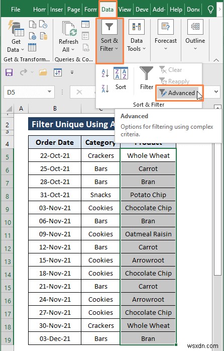 Excel で一意の値をフィルター処理する方法 (8 つの簡単な方法)