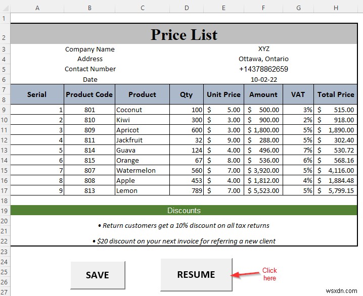 Excel で価格表を作成する方法 (ステップ バイ ステップのガイドライン)