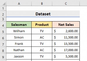 Excel での選択に基づいてデータを抽出するためのドロップ ダウン フィルタの作成