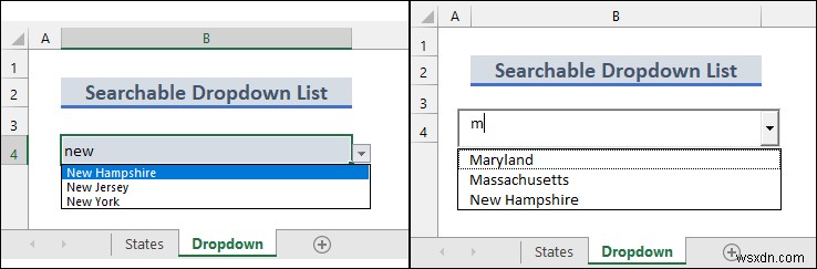 Excel で検索可能なドロップダウン リストを作成する (2 つの方法)