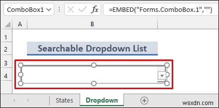 Excel で検索可能なドロップダウン リストを作成する (2 つの方法)