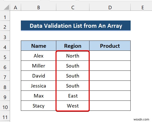 配列からデータ検証リストを作成する Excel VBA