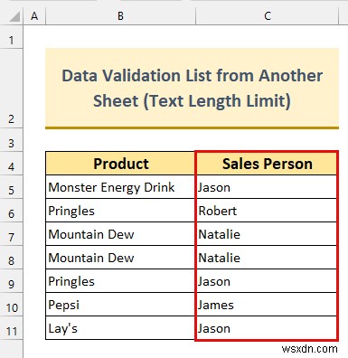 別のシートからデータ検証リストを使用する方法 (6 つの方法)