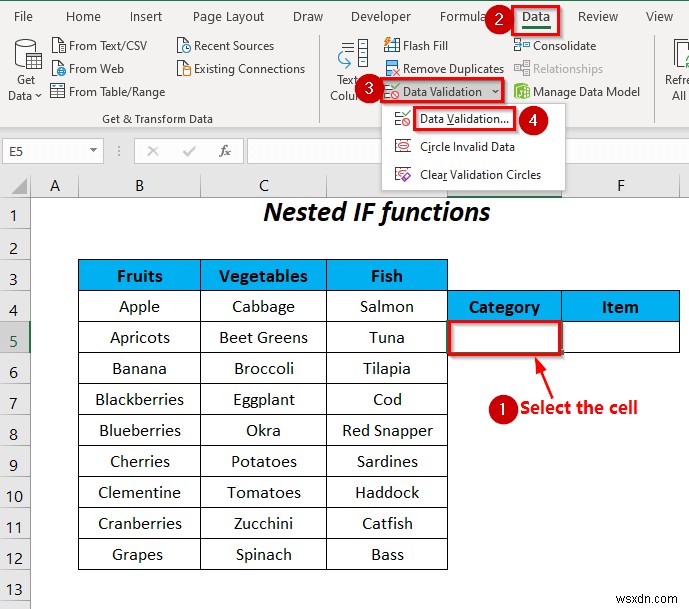 Excel のデータ検証式で IF ステートメントを使用する方法 (6 つの方法)