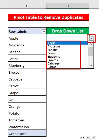 Excel のドロップダウン リストから重複を削除する方法 (4 つの方法)