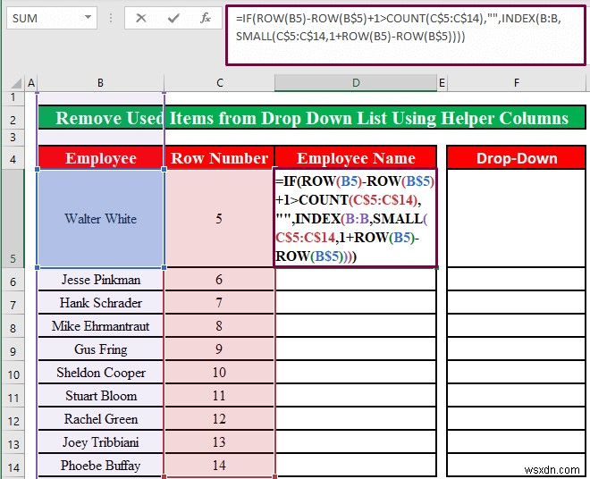 Excel のドロップダウン リストから使用済みアイテムを削除する方法 (2 つの方法)