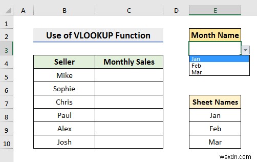 Excel でドロップダウンから選択して別のシートからデータを取得する方法
