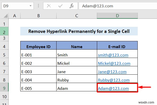 Excel でハイパーリンクを完全に削除する方法 (4 つの方法)