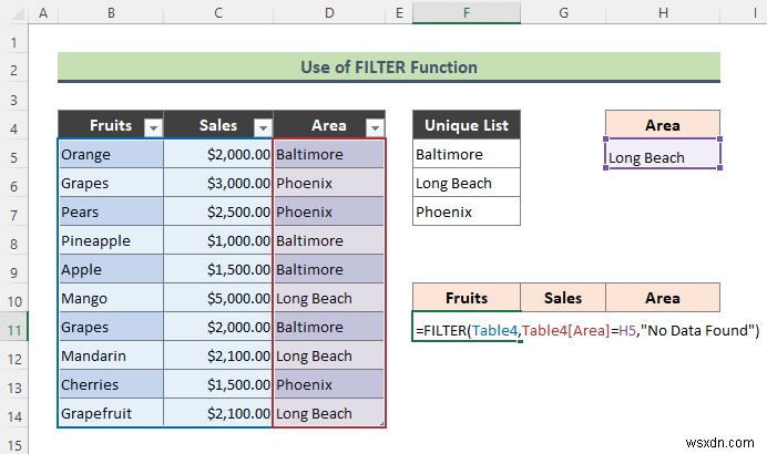 フィルタを使用した Excel データ検証ドロップダウン リスト (2 つの例)