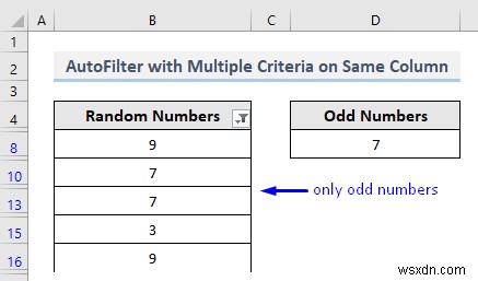 Excel で同じフィールドに複数の条件を指定して AutoFilter する VBA (4 つの方法)