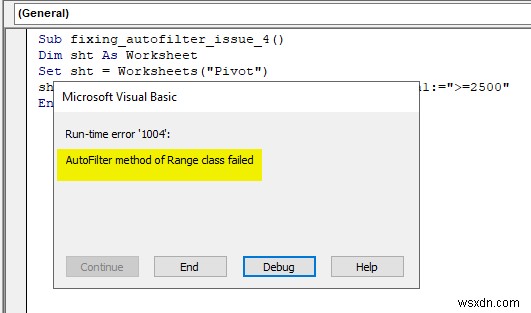 [修正]:Range クラスの AutoFilter メソッドが失敗する (5 つの解決策)