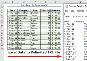 Excel を区切り記号付きのテキスト ファイルに変換する (2 つの簡単な方法)