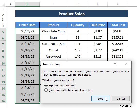 Excel で日付で行を並べ替える方法 (8 つの方法)