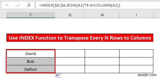 Excel で n 行ごとに列を転置する方法 (2 つの簡単な方法)