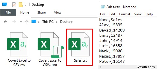 Excel をカンマ区切りの CSV ファイルに変換する (2 つの簡単な方法)