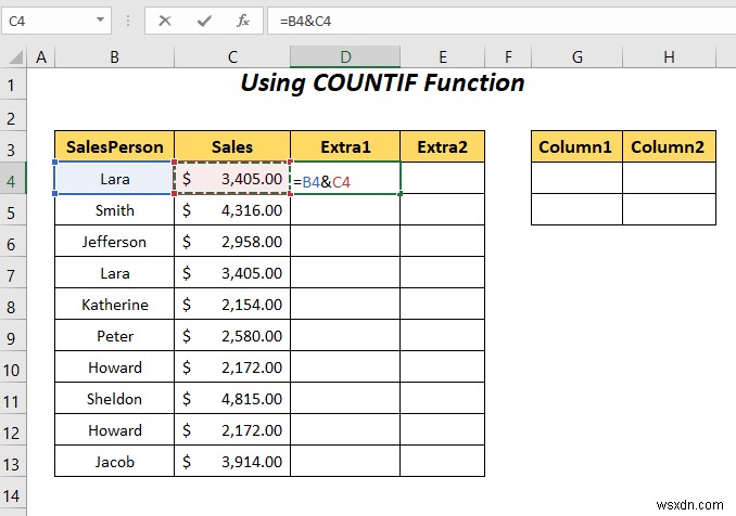 Excel で重複する行を列に置き換える方法 (4 つの方法)