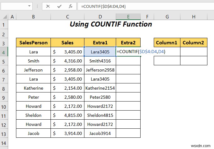 Excel で重複する行を列に置き換える方法 (4 つの方法)