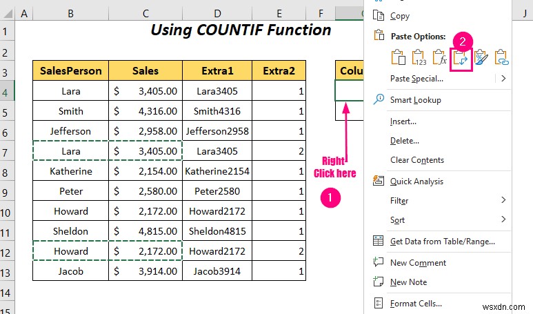 Excel で重複する行を列に置き換える方法 (4 つの方法)