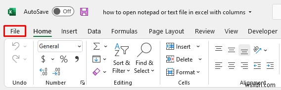 列を含む Excel でメモ帳またはテキスト ファイルを開く方法 (3 つの簡単な方法)