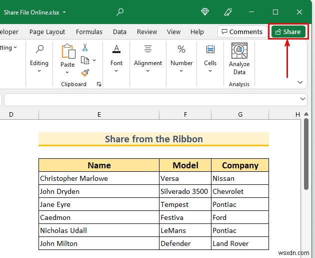 Excel ファイルをオンラインで共有する方法 (2 つの簡単な方法)