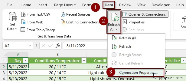 Excel で自動的に更新されるデータベースを作成する方法